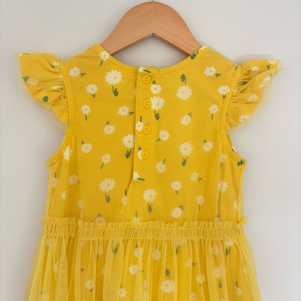Hanna Andersson Yellow Floral Tulle Dress 5 - Picture 5 of 8